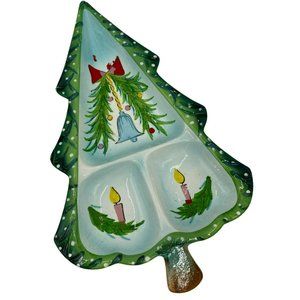 Vtg 1959 Holt Howard HH Christmas Sectioned Dish Candy Nut Plater Holiday Decor